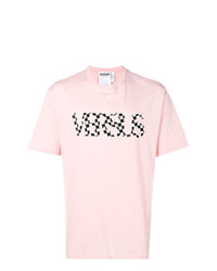 T-shirt girocollo stampata rosa di Versus