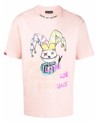 T-shirt girocollo stampata rosa di Vision Of Super