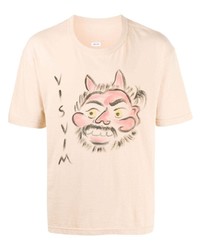 T-shirt girocollo stampata rosa di VISVIM