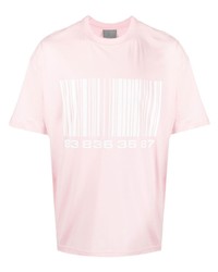 T-shirt girocollo stampata rosa di VTMNTS