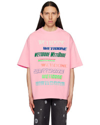 T-shirt girocollo stampata rosa di We11done