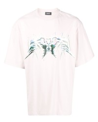T-shirt girocollo stampata rosa di We11done