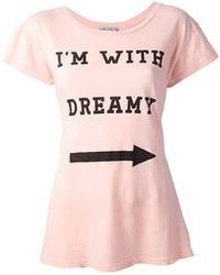 T-shirt girocollo stampata rosa di Wildfox Couture