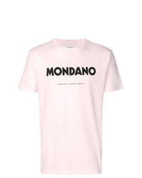 T-shirt girocollo stampata rosa di Wood Wood