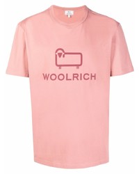 T-shirt girocollo stampata rosa di Woolrich