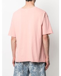 T-shirt girocollo stampata rosa di Alchemist