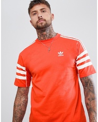 T-shirt girocollo stampata rossa e bianca di adidas Originals