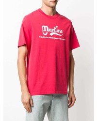 T-shirt girocollo stampata rossa e bianca di Martine Rose