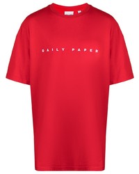 T-shirt girocollo stampata rossa e bianca di Daily Paper