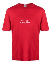 T-shirt girocollo stampata rossa e bianca di Eleventy