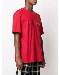 T-shirt girocollo stampata rossa e bianca di Daily Paper