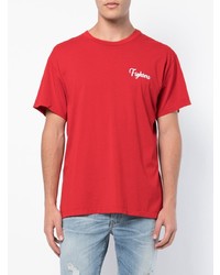T-shirt girocollo stampata rossa e bianca di Amiri