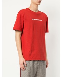 T-shirt girocollo stampata rossa e bianca di Off Duty