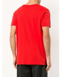 T-shirt girocollo stampata rossa e bianca di Les Benjamins