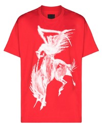 T-shirt girocollo stampata rossa e bianca di Givenchy