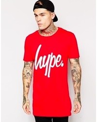 T-shirt girocollo stampata rossa e bianca di Hype