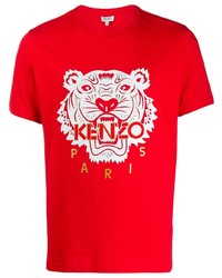 T-shirt girocollo stampata rossa e bianca di Kenzo