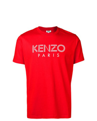 T-shirt girocollo stampata rossa e bianca di Kenzo