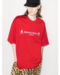 T-shirt girocollo stampata rossa e bianca di Mastermind Japan