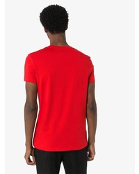 T-shirt girocollo stampata rossa e bianca di Balmain