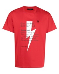 T-shirt girocollo stampata rossa e bianca di Neil Barrett