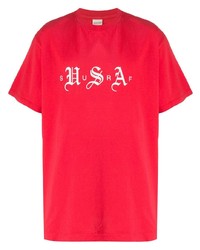 T-shirt girocollo stampata rossa e bianca di Noon Goons