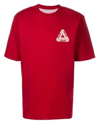T-shirt girocollo stampata rossa e bianca di Palace
