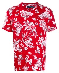 T-shirt girocollo stampata rossa e bianca di Polo Ralph Lauren