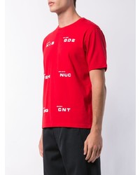 T-shirt girocollo stampata rossa e bianca di Undercover