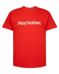 T-shirt girocollo stampata rossa e bianca di Travis Scott