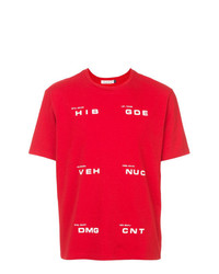 T-shirt girocollo stampata rossa e bianca di Undercover