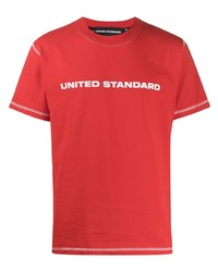 T-shirt girocollo stampata rossa e bianca di United Standard