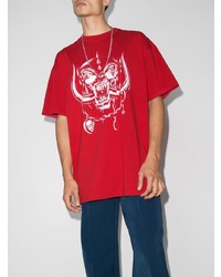 T-shirt girocollo stampata rossa e bianca di Vetements