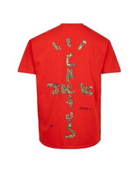 T-shirt girocollo stampata rossa e bianca di Travis Scott