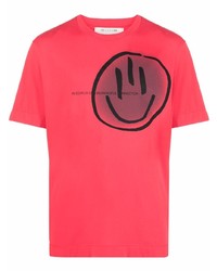 T-shirt girocollo stampata rossa e nera di 1017 Alyx 9Sm