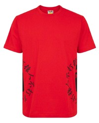 T-shirt girocollo stampata rossa e nera di A Bathing Ape