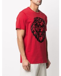 T-shirt girocollo stampata rossa e nera di Billionaire