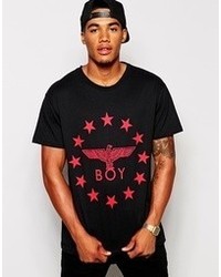 T-shirt girocollo stampata rossa e nera di Boy London