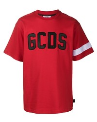 T-shirt girocollo stampata rossa e nera di Gcds