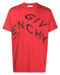 T-shirt girocollo stampata rossa e nera di Givenchy