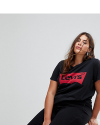 T-shirt girocollo stampata rossa e nera di Levi's Plus
