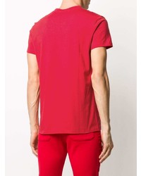 T-shirt girocollo stampata rossa e nera di Balmain
