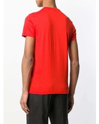 T-shirt girocollo stampata rossa e nera di Emporio Armani