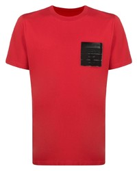 T-shirt girocollo stampata rossa e nera di Maison Margiela
