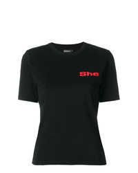 T-shirt girocollo stampata rossa e nera di Misbhv