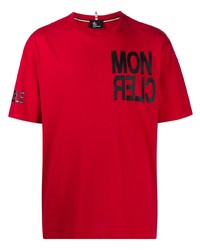 T-shirt girocollo stampata rossa e nera di MONCLER GRENOBLE
