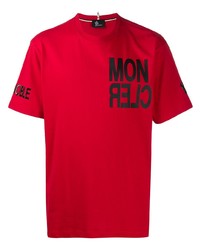 T-shirt girocollo stampata rossa e nera di MONCLER GRENOBLE