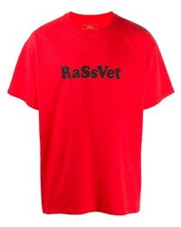 T-shirt girocollo stampata rossa e nera di PACCBET