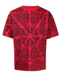 T-shirt girocollo stampata rossa e nera di PACCBET