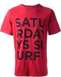 T-shirt girocollo stampata rossa e nera di Saturdays Surf NYC